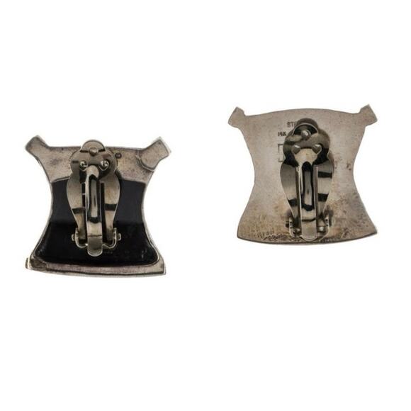 Dian Malouf Yellow Giraffe Chalcedony Sterling 925 14K Gold Clip-On Earrings - Picture 7 of 8